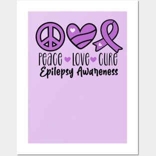 Peace Love Cure Epilepsy Posters and Art